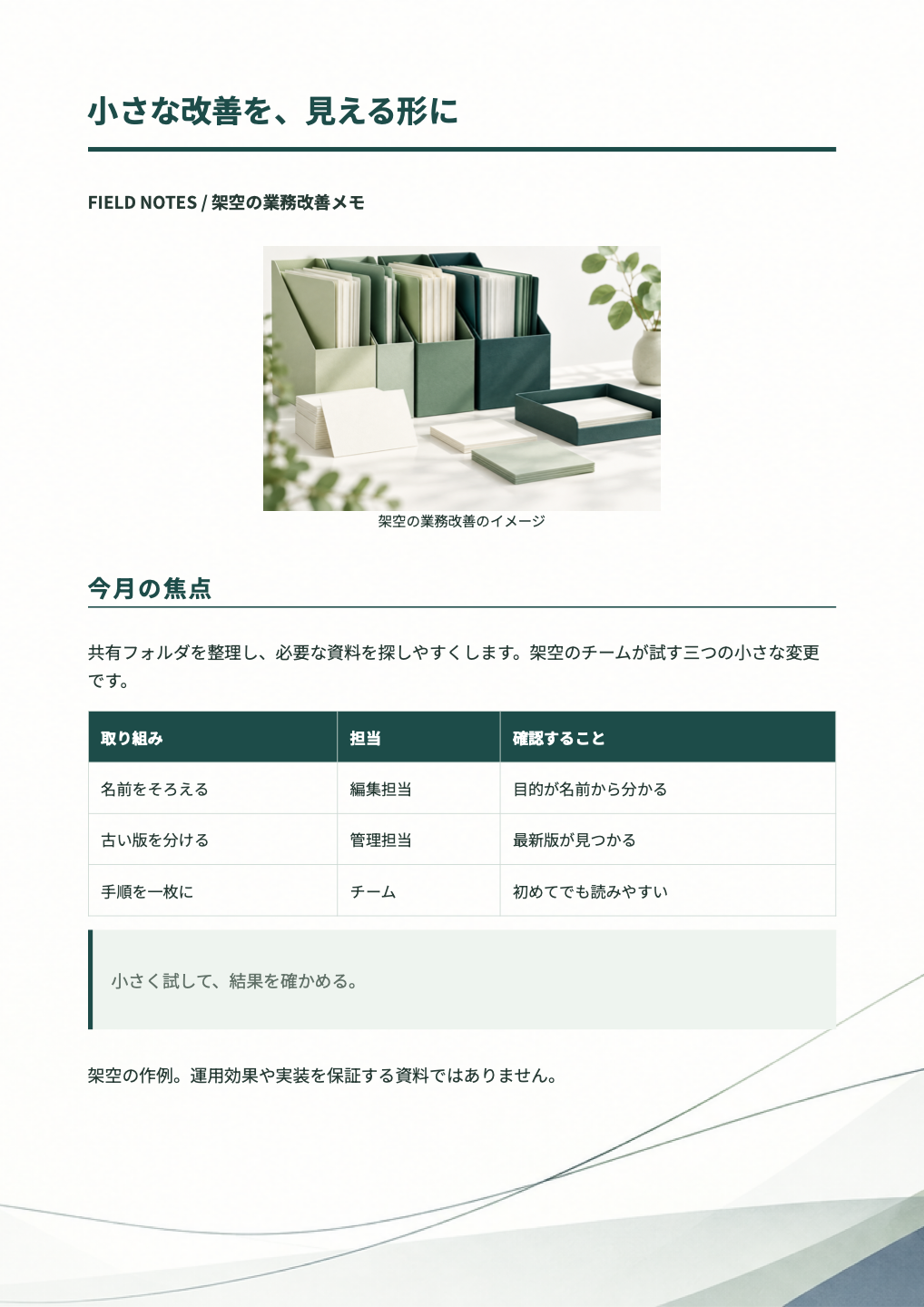ビジネス — 実際に生成したA4文書