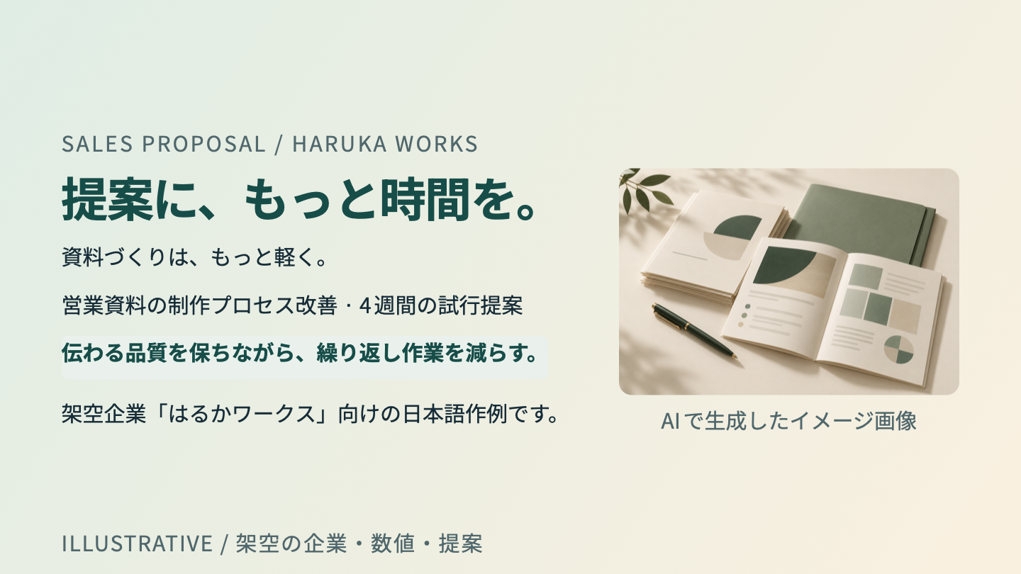 wwpoで生成した営業提案表紙